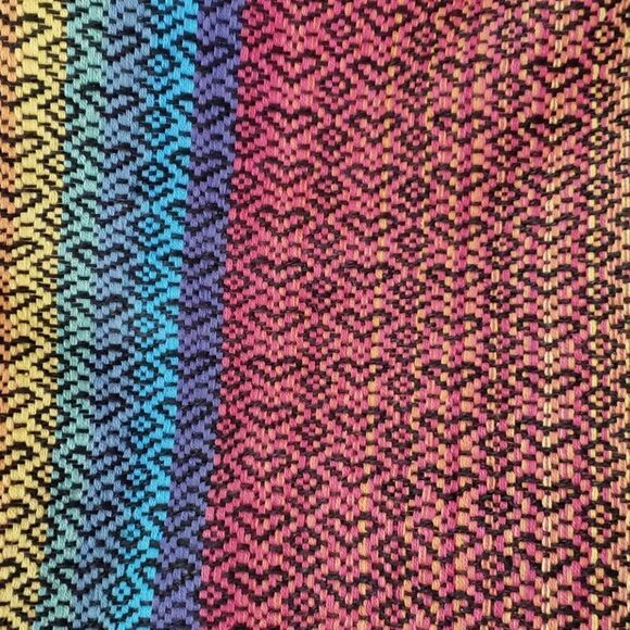 Daja Designs Leather And Handwoven Rainbow Heart  Tote - Picture 4 of 6